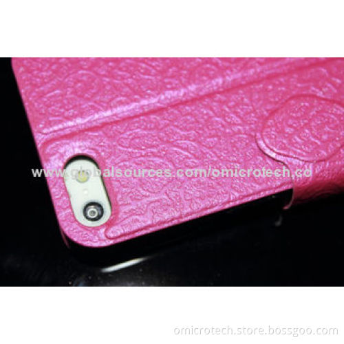 Leather Mobile Phone Cases for iPhone 4, OEM Orders Welcomed